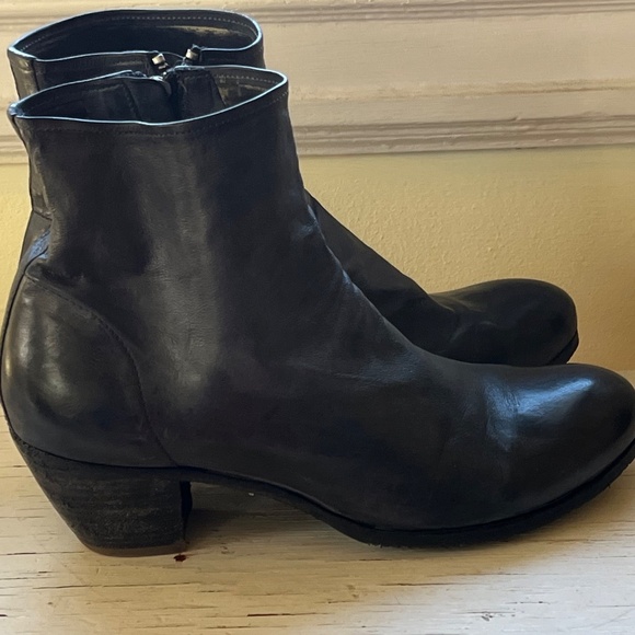 Official Creative dark gray/black leather boots 38.5. - Picture 4 of 9